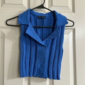 Zara blue knitted top